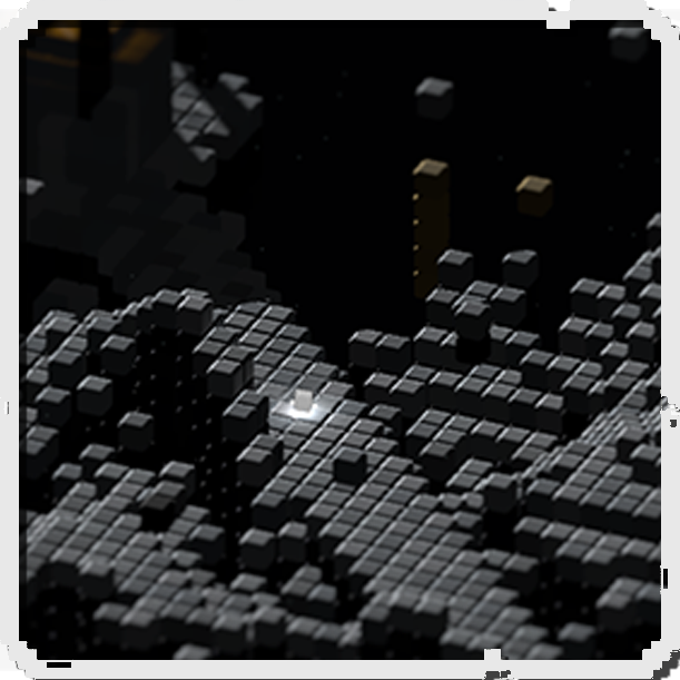 The Void biome concept — floating realm wreckage in absolute cosmic darkness